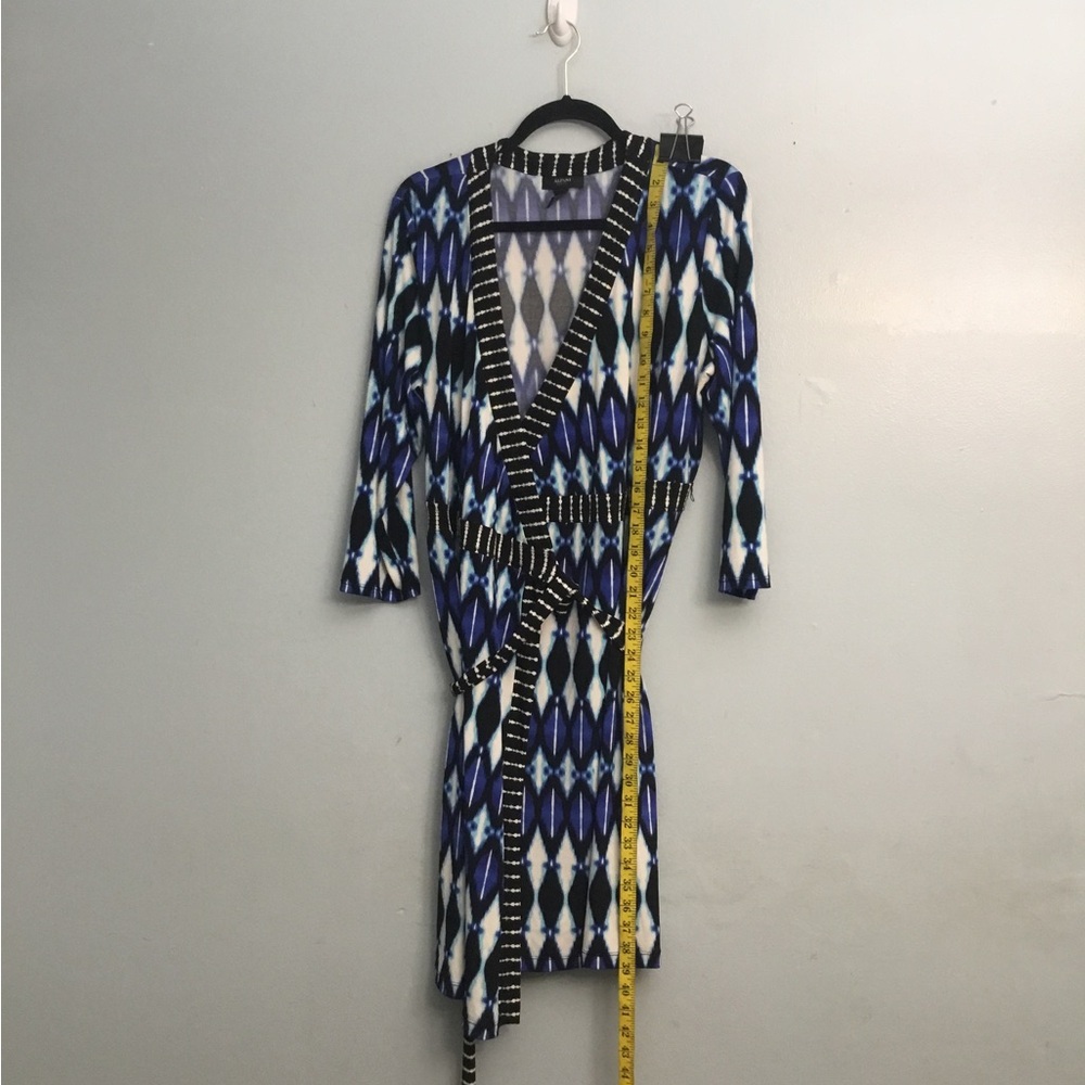 Alfani Petite Black and Blue Patterned Dress